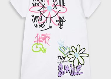 Φόρεμα με τύπωμα για κορίτσι | ΛΕΥΚΟ - Energiers - 